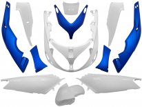 kit 12 carenages blanc et bleu mat yamaha tmax 500cc 2001 a 2007
